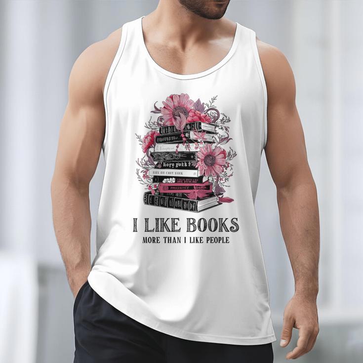 I Like Books More Than I Like People Reader Teacher Bookworm Men Tank Top