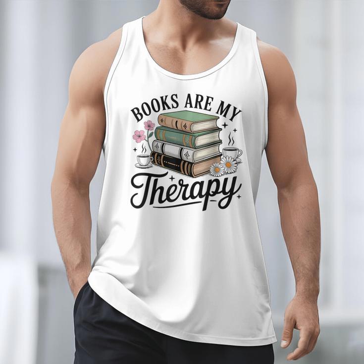 Books Are My Therapy Bookworm Reading Men Tank Top