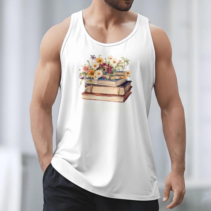 Booktrovert Vintage Wildflowers Books For Book Lovers Men Tank Top