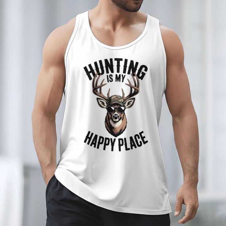 Camo Deer Hunting Is My Happy Place Dad Hunter Men Tank Top