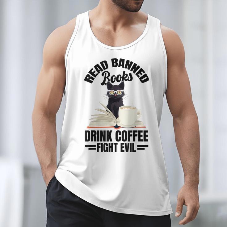 Cat I Read Banned Books Shirt Bookworm Avid Reader For Men Women Kids Men Tank Top