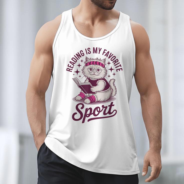 Cat Reading Is My Favorite Sport Retro Book Lover Men Tank Top Cat Reading Is My Favorite Sport Retro Book Lover Men Tank Top