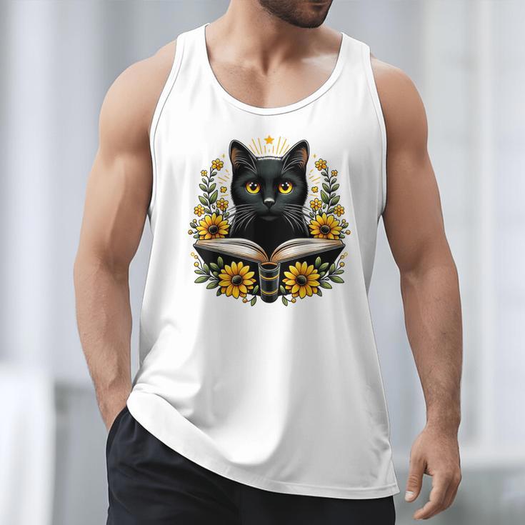 Cat For Women Book Lover Cute Cat And Book Men Tank Top