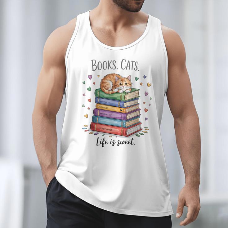Cats Books Lover Men Women Men Tank Top