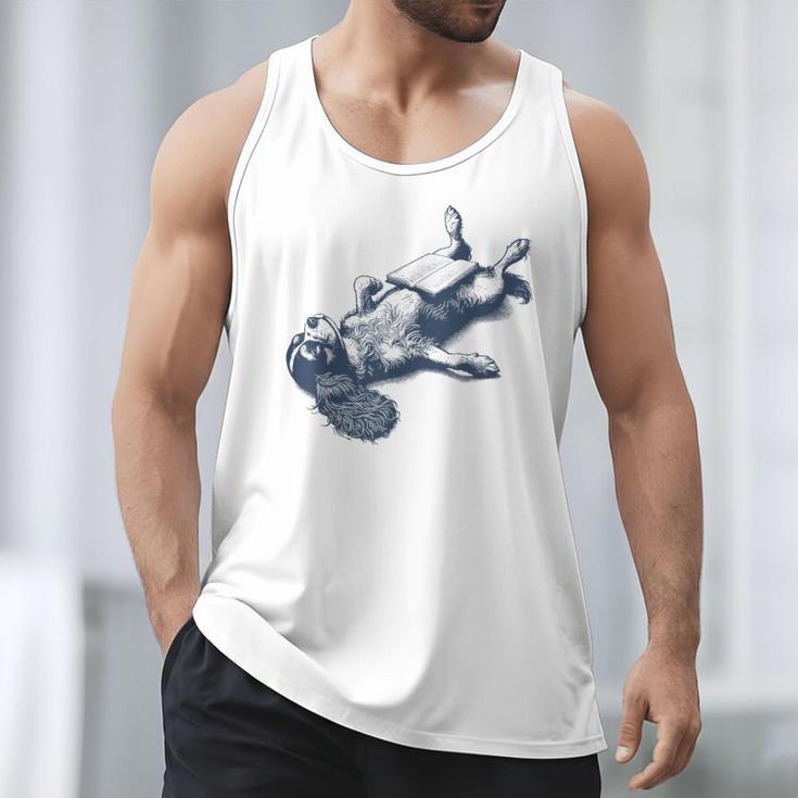 Cavalier King Charles Spaniel Book Nap Vintage Dog Mom Dad Men Tank Top