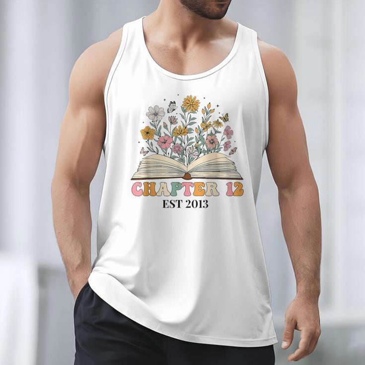 Chapter 12 Years Old 12th Birthday Wildflower Book Lover Men Tank Top Chapter 12 Years Old 12th Birthday Wildflower Book Lover Men Tank Top