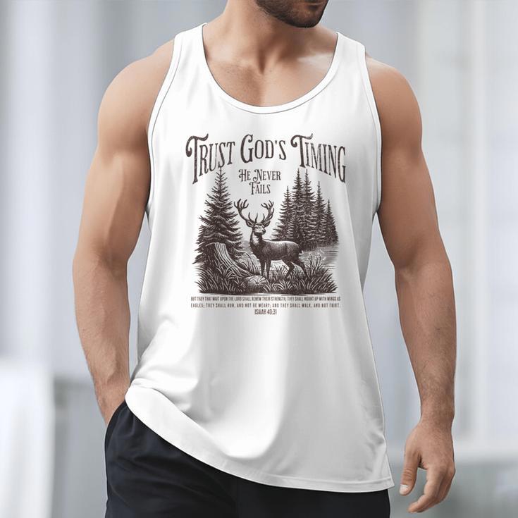 Christian Jesus Bible Verse Deer Elk Buck Hunting Dad Hunter Men Tank Top