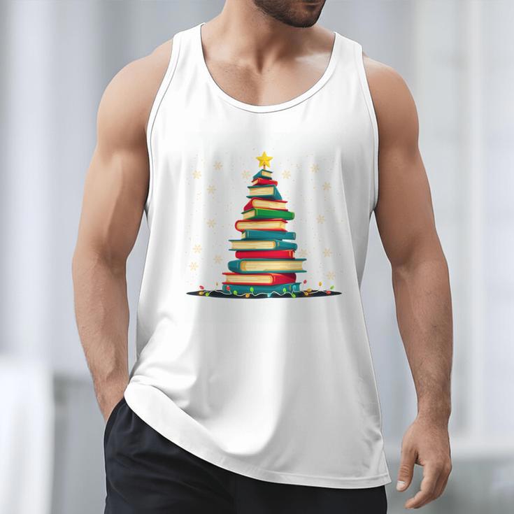 Christmas Tree Of Books Holiday Men Tank Top