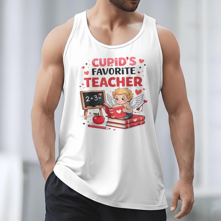 Cupid's Favorite Math Teacher Valentine Reading Book Women Men Tank Top