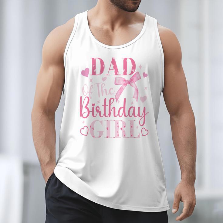 Dad Of The Birthday Girl Bow Cute Pink Matching Family Party Men Tank Top