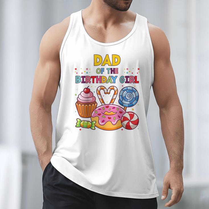 Dad Of The Birthday Girl Candyland Colorful Lollipop Party Men Tank Top