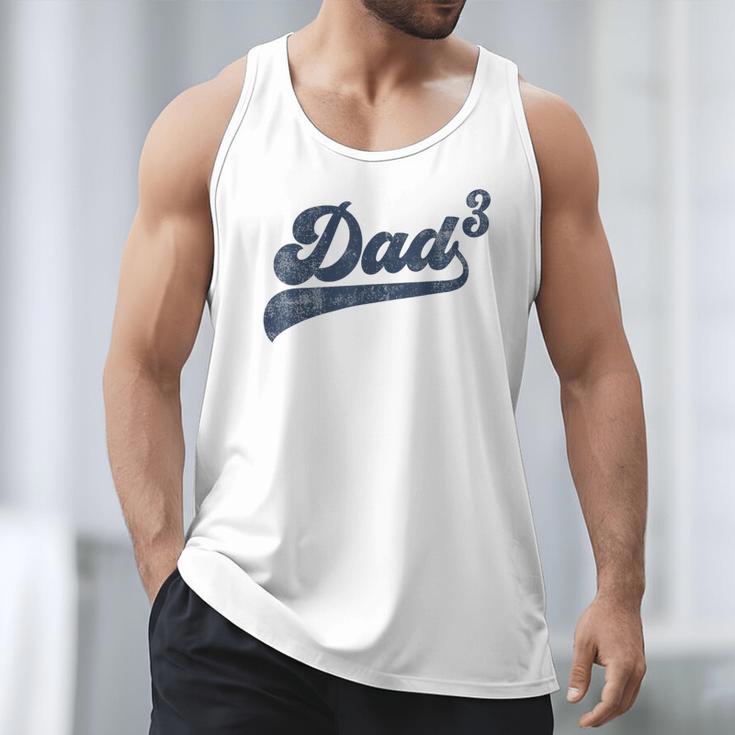 Dad3 Dad Cubed Father Of Three Daddy 3 Third Time Dad Men Tank Top