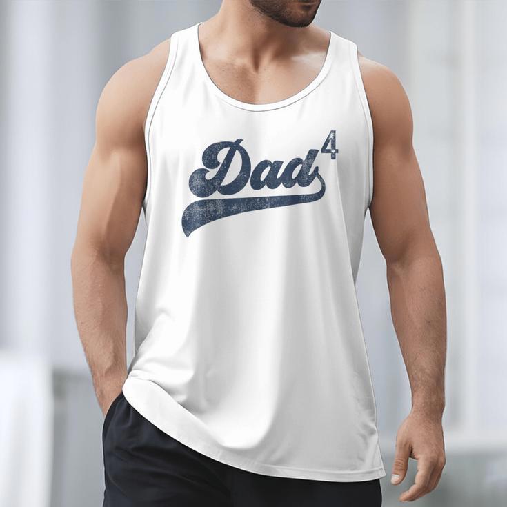 Dad4 Daddy Of 4 Kids Father Of Four Fourth Time Dad Men Tank Top