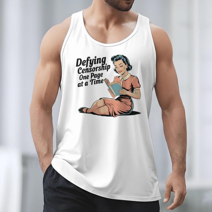 Defying Censorship One Page At a Time Read Banned Books Men Tank Top