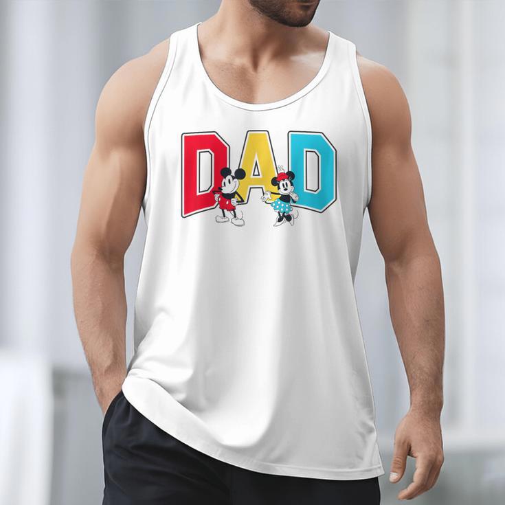 Disney Mickey And Friends Mickey Minnie Dad Collegiate Logo Men Tank Top