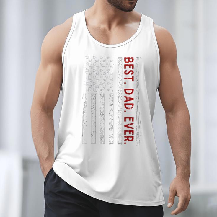 Distressed US American Flag Father Shirt Best Dad Ever Men Tank Top