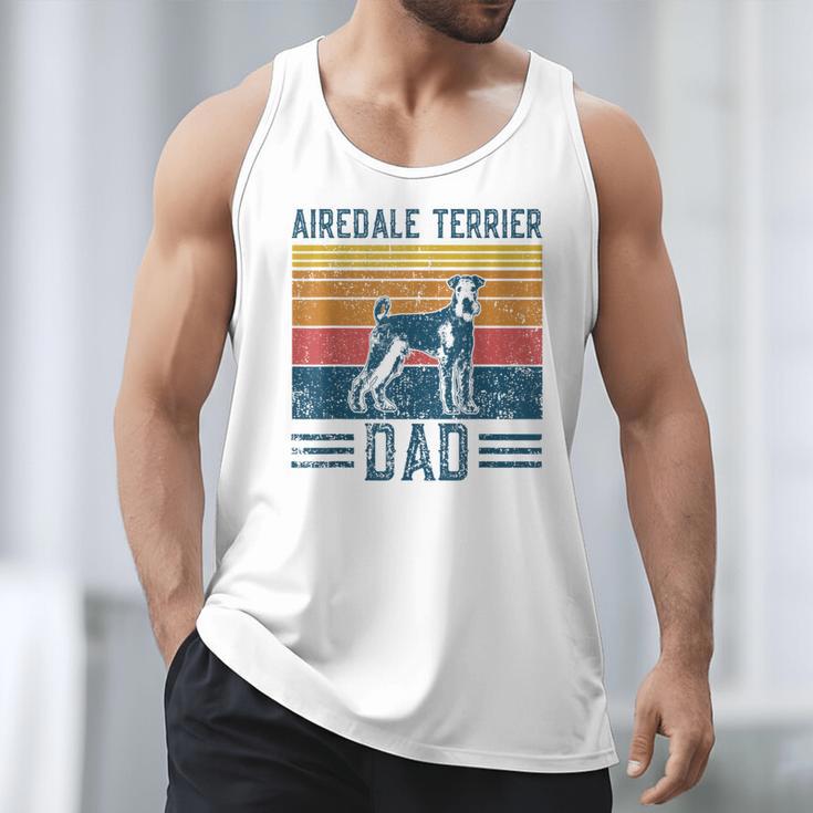 Dog Airedale Terrier Dad Vintage Airedale Terrier Dad Men Tank Top