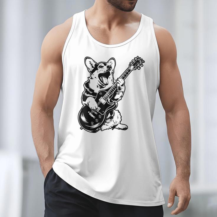 Dog Guitarist Guitar Pembroke Welsh Corgi Dad Mom Men Tank Top