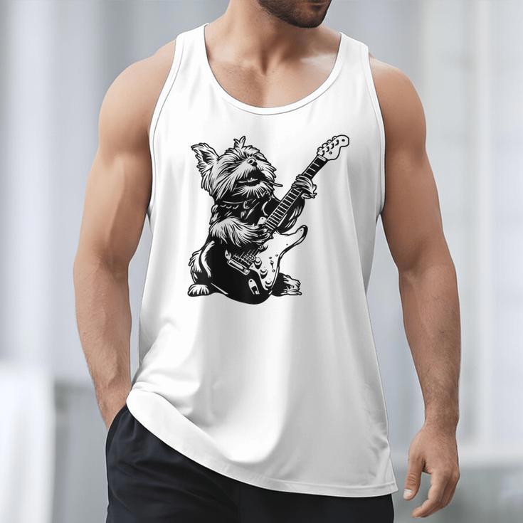 Dog Guitarist Guitar Yorkie Dad Mom For Men Women Men Tank Top