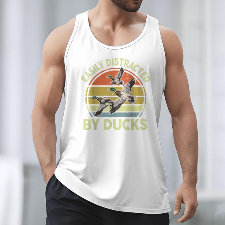 Easily Distracted Duck Hunting Dad Hunter Son Daughter Men Tank Top
