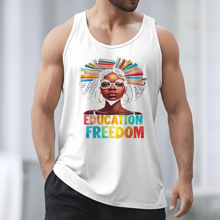 Education Is Freedom Afro Books Men Tank Top