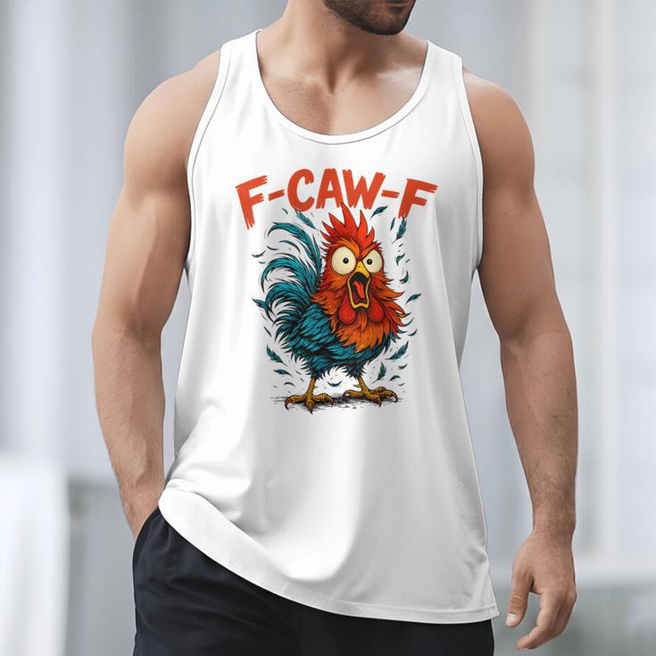 F-Caw-F Rooster F Awk F Chicken Coffee Romance Books Lover Men Tank Top
