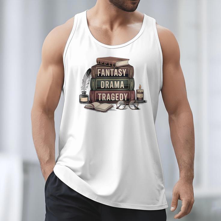 Fantasy Drama Tragedy Gothic Book Lover Bookworm Men Tank Top
