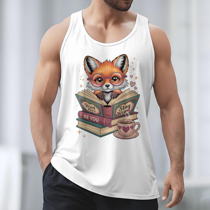 Fox Read Books Be Kind Stay Weird Reader Cute Nerd Bookworm Men Tank Top Fox Read Books Be Kind Stay Weird Reader Cute Nerd Bookworm Men Tank Top