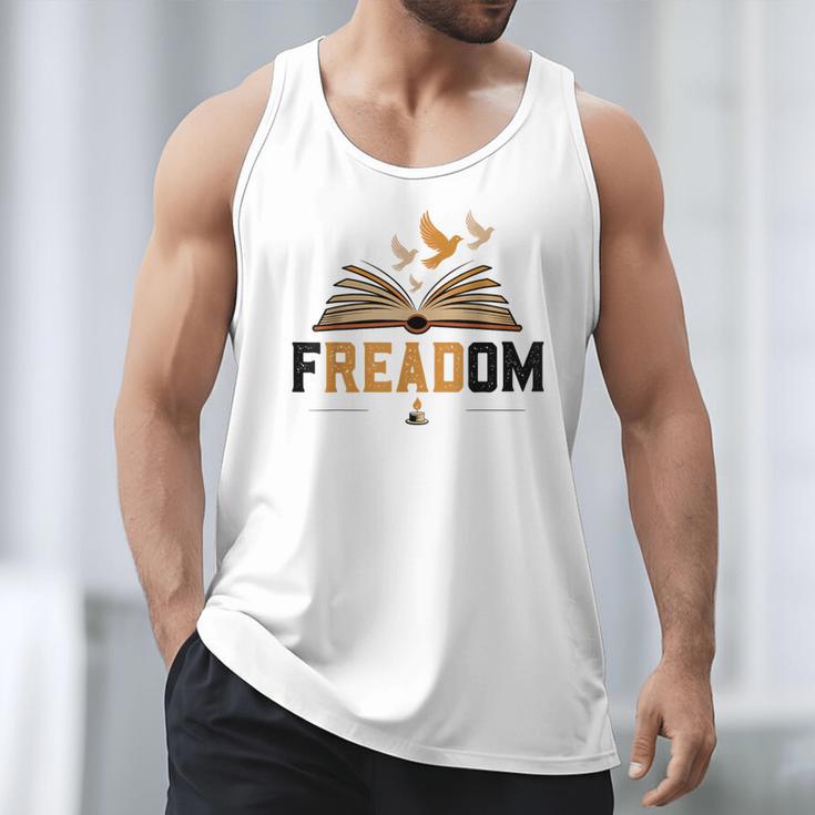 Freadom Anti Banned Books Lovers Reading Librarian Bookworm Men Tank Top
