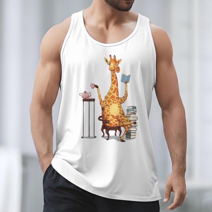 Giraffe Reading Tea Books Coffee Book Lover Graphic Men Tank Top Giraffe Reading Tea Books Coffee Book Lover Graphic Men Tank Top