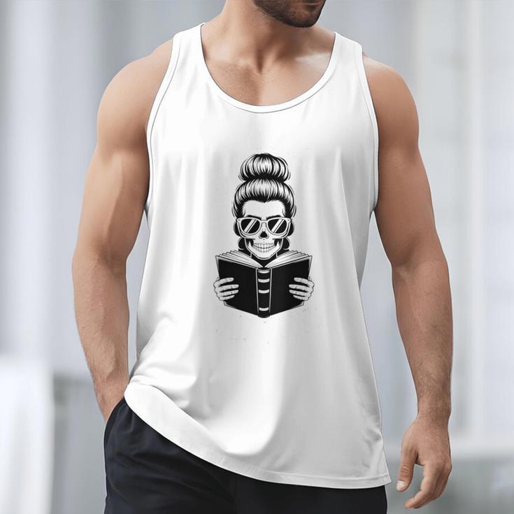 Good Girls Read Bad Books Skeleton Men Tank Top