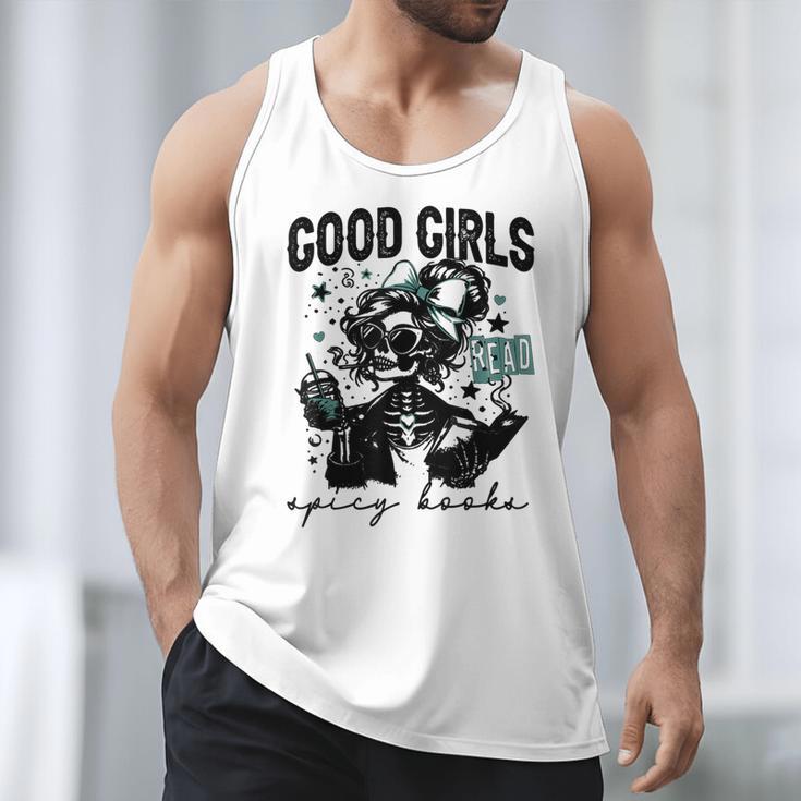 Good Girls Read Spicy Skeleton Book Club Men Tank Top