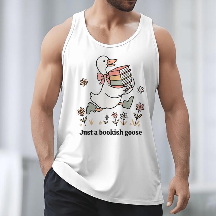 Goose With Books Cute Bookworm Reader Men Tank Top