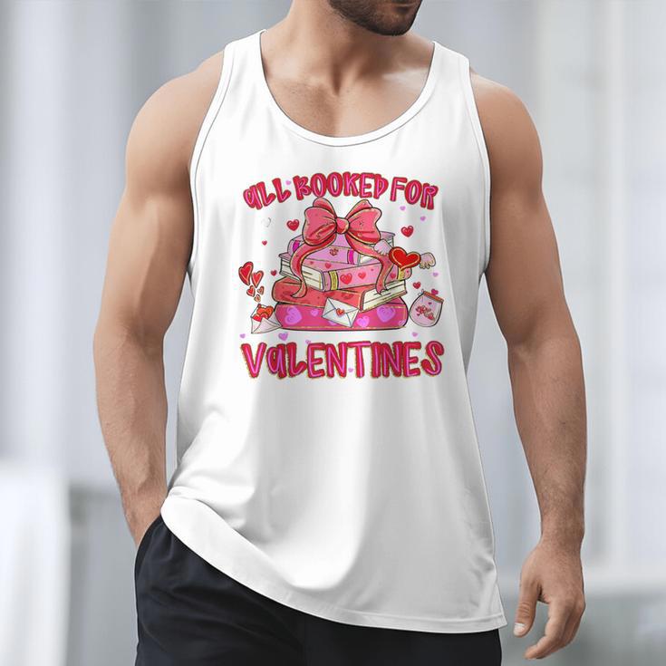 Groovy All Booked For Valentines Books Pink Coquette Bow Men Tank Top