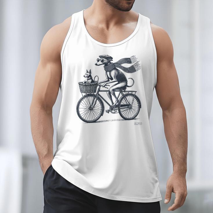 Italian Greyhound Whippet Bicycle Cycling Dog Mom Iggy Dad Men Tank Top