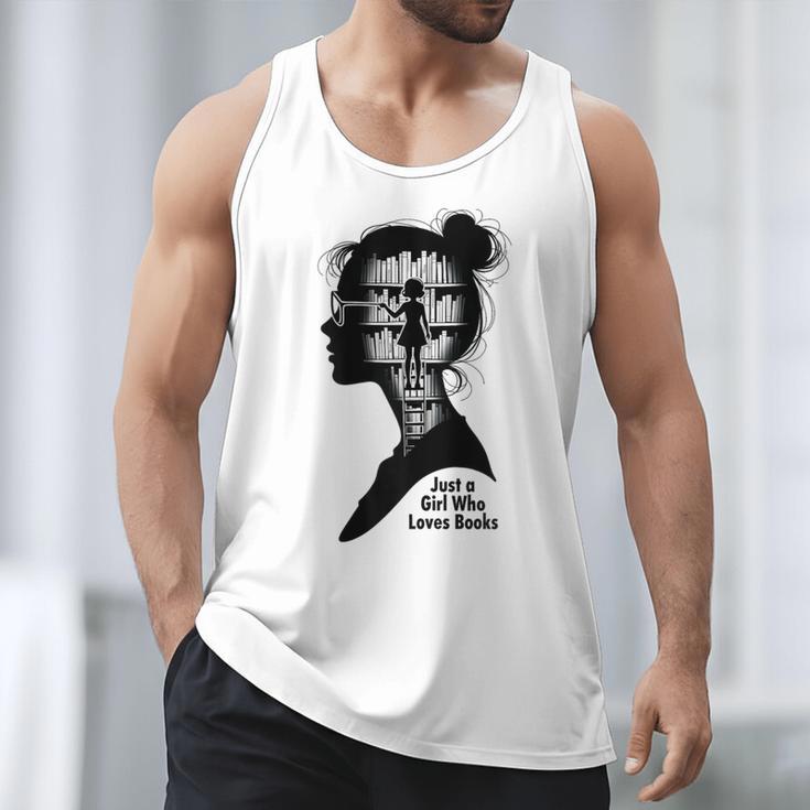 Just A Girl Who Loves Books Girls Books Lovers Men Tank Top