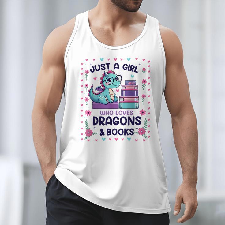 Just A Girl Who Loves Dragons And Books Lover Reading Book Men Tank Top