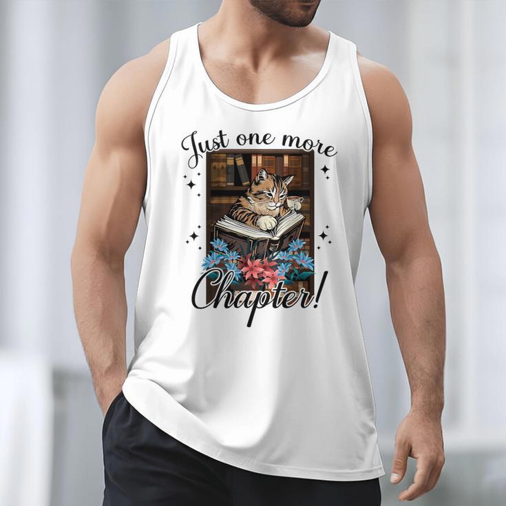 Just One More Chapter Cat Reading Books Coffee Lovers Premium Tri-Blend Men Tank Top