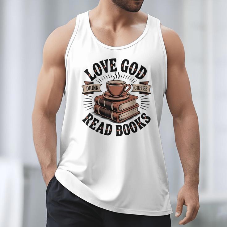 Love God Drink Coffee Read Books – Vintage Spiritual Reading Men Tank Top Love God Drink Coffee Read Books – Vintage Spiritual Reading Men Tank Top