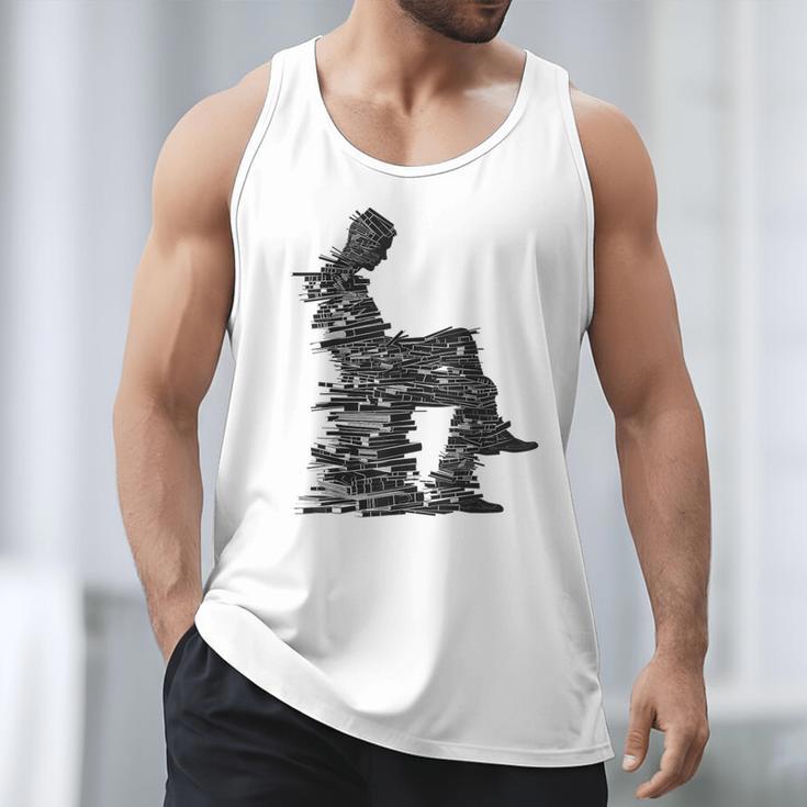 Men Pixel Art Geometric Book Human Drawing Graphic Men Men Tank Top