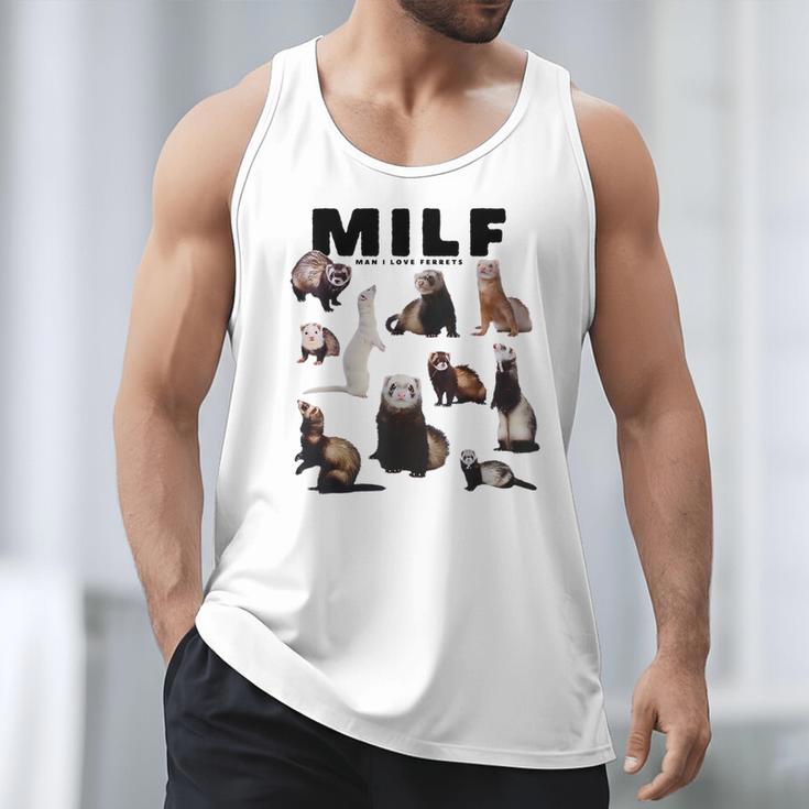 MILF Man I Love Ferrets Ferret Mom Dad Ferret Owner Men Tank Top