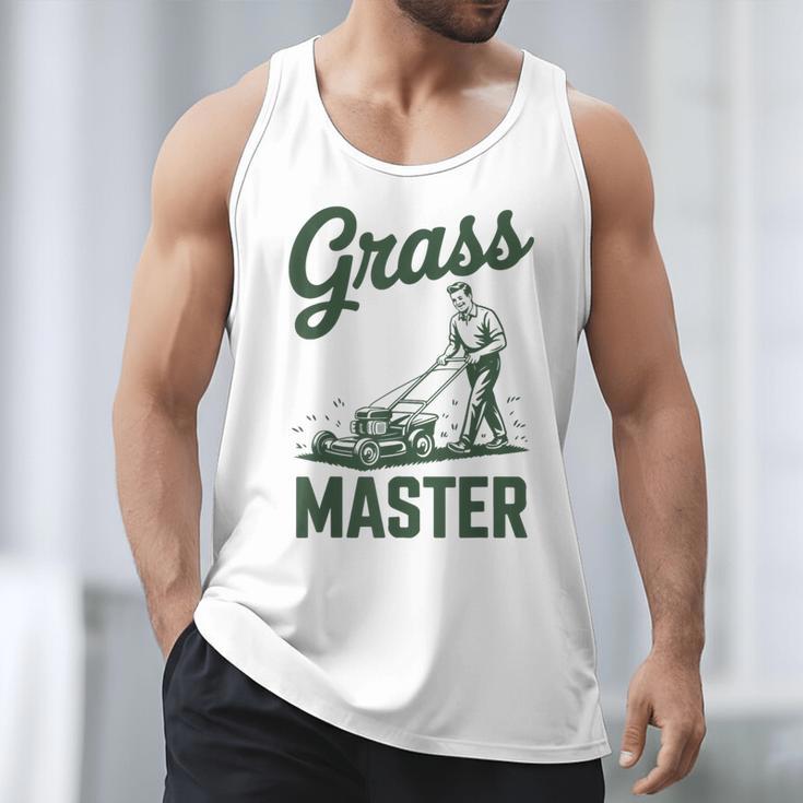 Push Lawn Mower Legend Grass Master Dad Mowing Men Tank Top