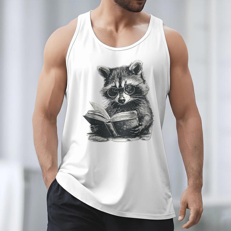 Raccoon With Book Cute Raccoons Reading Books Men Tank Top Raccoon With Book Cute Raccoons Reading Books Men Tank Top