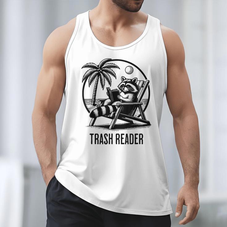 Raccoon Reading Books Summer Humor Trash Reader Men Tank Top
