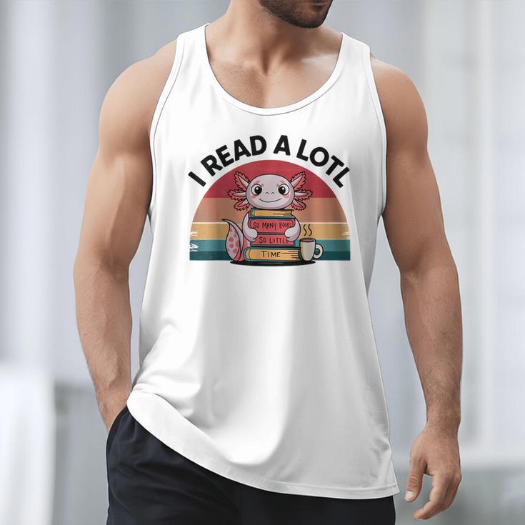 I Read Alotl Axolotl Retro Reading Books Lover Vintage Men Tank Top