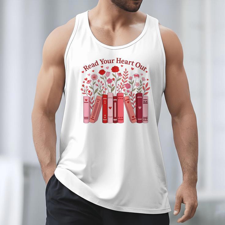 Read Your Heart Out Teacher Valentines Day Reading Book Men Tank Top