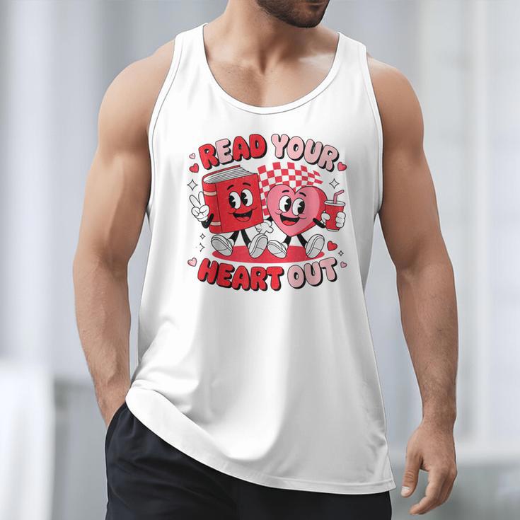 Read Your Heart Out Valentine's Day Retro Teacher Bookish Men Tank Top Read Your Heart Out Valentine's Day Retro Teacher Bookish Men Tank Top