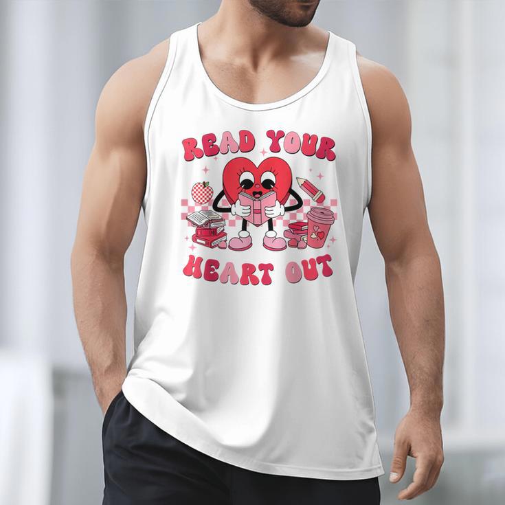 Read Your Heart Out Valentines Day Teachers Book Lovers Men Tank Top