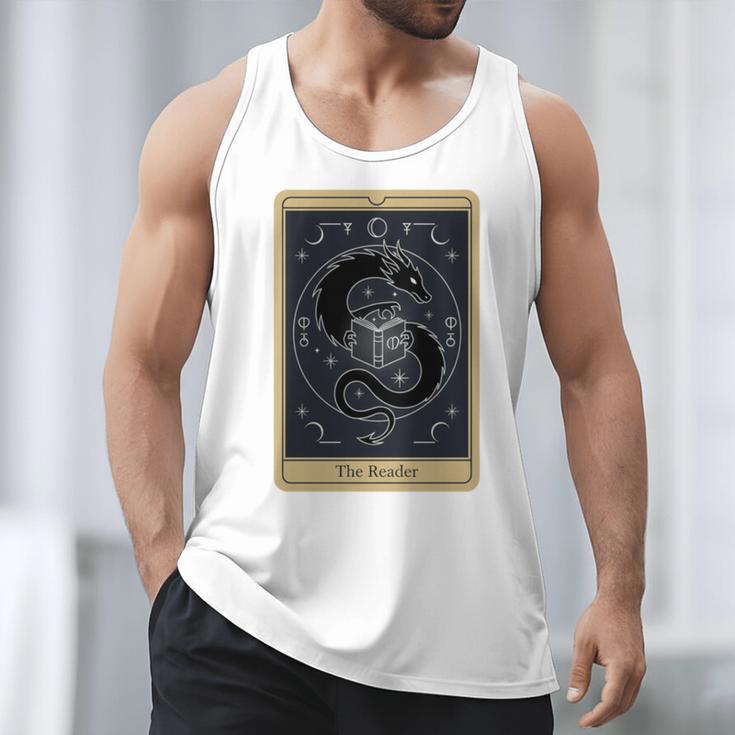 The Reader Tarot Card Mystic Dragon Book Magic Men Tank Top The Reader Tarot Card Mystic Dragon Book Magic Men Tank Top