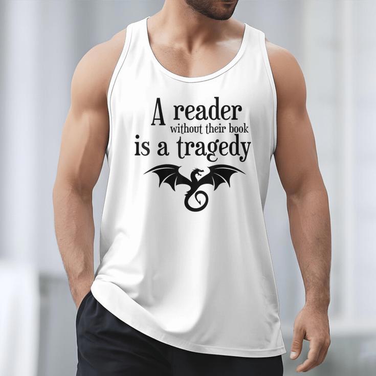 A Reader Without Their Book Is A Tragedy Dragon Rider Men Tank Top